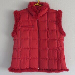 NWOT Montanaco women's red puffer down vest size L
